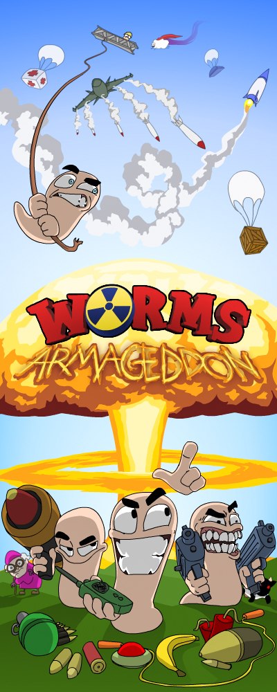 4_fingers aircraft airplane ambiguous_gender banana bovid bullet caprine cel_shading clenched_teeth cloud crate digital_drawing_(artwork) digital_media_(artwork) dual_wielding dynamite elderly_female electronics english_text explosion explosive_mines explosives female feral fingers floating_hands food fruit full-length_portrait grenade group gums gun holding_gun holding_object holding_ranged_weapon holding_rocket_launcher holding_walkie_talkie holding_weapon human limbless mammal missile multiple_weapons mushroom_cloud noseless outside parachute plant portrait ranged_weapon rocket_launcher rope shaded sheep smoke submachine_gun teeth text toony toothy_grin unknown_artist uzi vehicle walkie-talkie weapon worm worm_(worms) worms_(series)