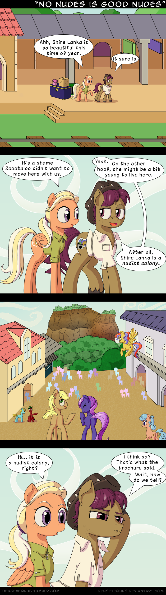 2019 absurd_res clothing comic cutie_mark deusexequus dialogue earth_pony english_text equid equine female friendship_is_magic group hat headgear headwear hi_res horse landscape male mammal mane_allgood_(mlp) my_little_pony outside pony pterippus snap_shutter_(mlp) text train_station wings