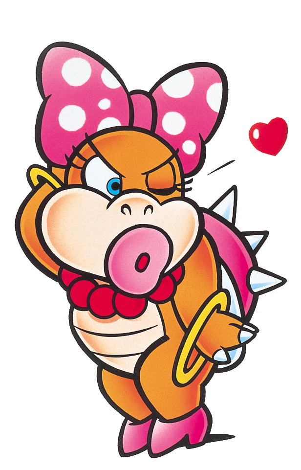 &lt;3 :o accessory big_lips blue_eyes bracelet clothing female footwear hair_accessory hair_bow hair_ribbon high_heels jewelry koopa koopaling lips mario_bros mostly_nude necklace nintendo official_art one_eye_closed pink_lips pose ribbons scalie shell shoes simple_background solo spiked_shell spikes unknown_artist video_games wendy_o._koopa white_background wink