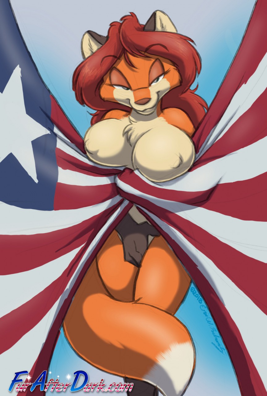 4th_of_july blue_background breasts canid canine eric_schwartz female fingering flag fox hi_res mammal nude sheila_vixen simple_background smile solo stars_and_stripes united_states_of_america