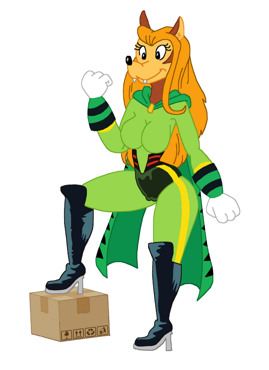 4_fingers alpha_channel anthro big_breasts blonde_hair breasts canid canine cardboard_box clothing female fingers fox hair hi_res ireyon juice87 mammal