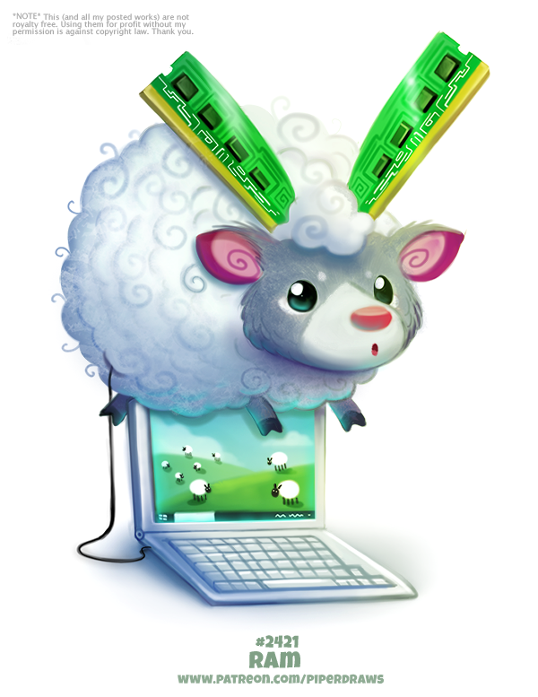 blue_eyes bovid caprine computer cryptid-creations feral fur grey_fur humor laptop male mammal microchip pun sheep simple_background solo visual_pun white_background white_fur