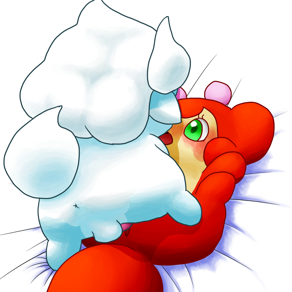 1:1 anthro anthro_on_anthro anus bed_sheet bedding blue_fur blush butt cocotama duo featureless_limbs female fur green_eyes himitsu_no_cocotama lying male male/female mishiru multi_colored_fur multicolored_fur nude on_back open_mouth parine penis pussy red_fur sex tan_fur two_tone_fur white_fur 九尾