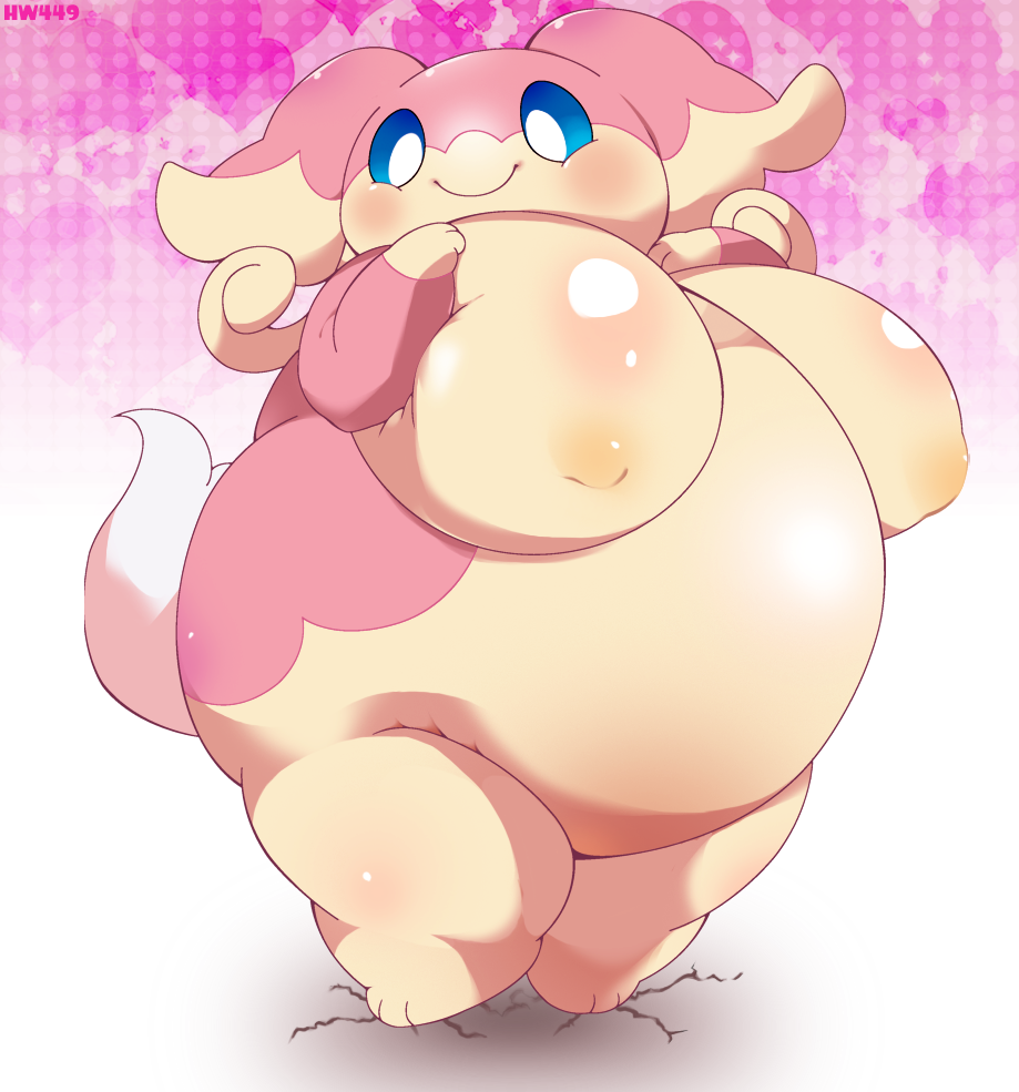 audino blush breasts chinchira_(pixiv13404505) female nintendo obese overweight pok&eacute;mon pok&eacute;mon_(species) solo video_games