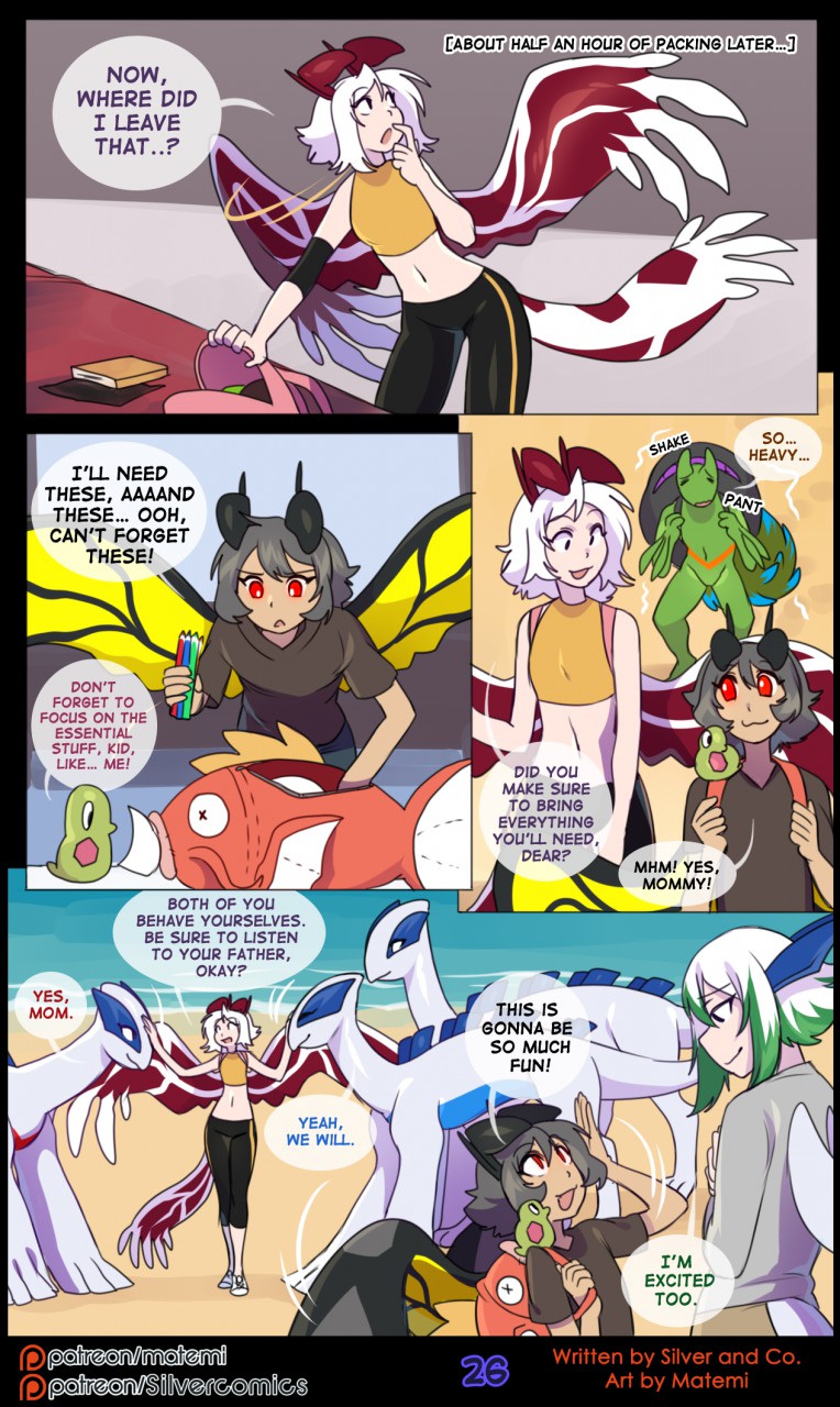 2019 :3 animal_humanoid armband backpack bag beach blue_(shiro-neko) book bottomwear claws clothed clothing comic english_text eyes_closed female feral flora_fauna fluffy food fruit glowing glowing_eyes green_(shiro-neko) green_hair grey_hair group hair hi_res horn humanoid legendary_pok&eacute;mon lugia magikarp male matemi motion_lines navel nintendo pants pencil_(disambiguation) plant pok&eacute;mon pok&eacute;mon_(species) red_(shiro-neko) red_eyes sea seaside shamrock_(lysergide) shirt shorts silver_soul sleeveless_shirt sneakers text topwear video_games water white_hair wings yellow_(shiro-neko) yoga_pants yveltal zygarde zygarde_core