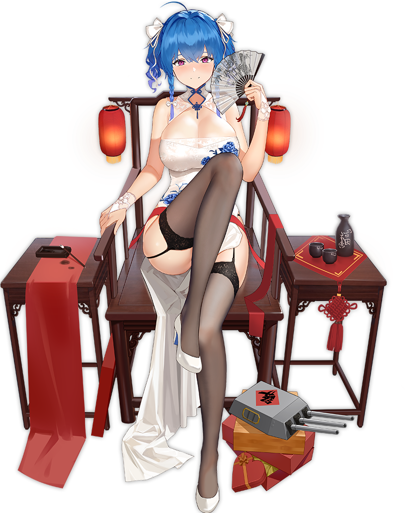 1girl ahoge azur_lane bangs bare_shoulders blue_hair bow braid breasts bridal_gauntlets calligraphy_brush candy chair china_dress chinese_clothes chocolate chocolate_heart cleavage cleavage_cutout closed_mouth convenient_leg crossed_bangs dress fan floral_print folding_fan food full_body garter_straps grey_legwear hair_between_eyes hair_bow hair_intakes hair_ribbon heart high_heels holding holding_fan huge_breasts leg_up looking_at_viewer mr_cloud official_art paintbrush pelvic_curtain pink_eyes ribbon see-through short_hair side_slit sitting sleeveless sleeveless_dress smile solo st._louis_(azur_lane) st._louis_(splendor_of_spring)_(azur_lane) tachi-e thighhighs transparent_background turret turtleneck twin_braids twintails white_bow white_dress white_footwear white_ribbon wooden_chair