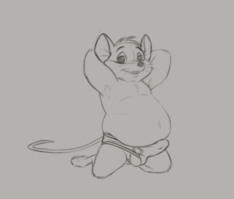 2019 anthro armpit_hair balls belly bernard buckteeth bulge clothing disney don_bluth erection hairy looking_at_viewer male mammal mouse murid murine muscular open_mouth overweight peeking_out pinup pose rodent simple_background smile solo teeth tenderule34 the_rescuers thick_arms underwear