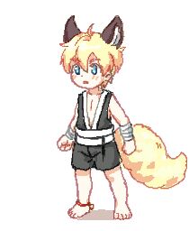 2018 animal_humanoid blue_eyes bokustar_fox canid canid_humanoid canine canine_humanoid fox_humanoid humanoid low_res male mammal mammal_humanoid simple_background solo standing white_background young