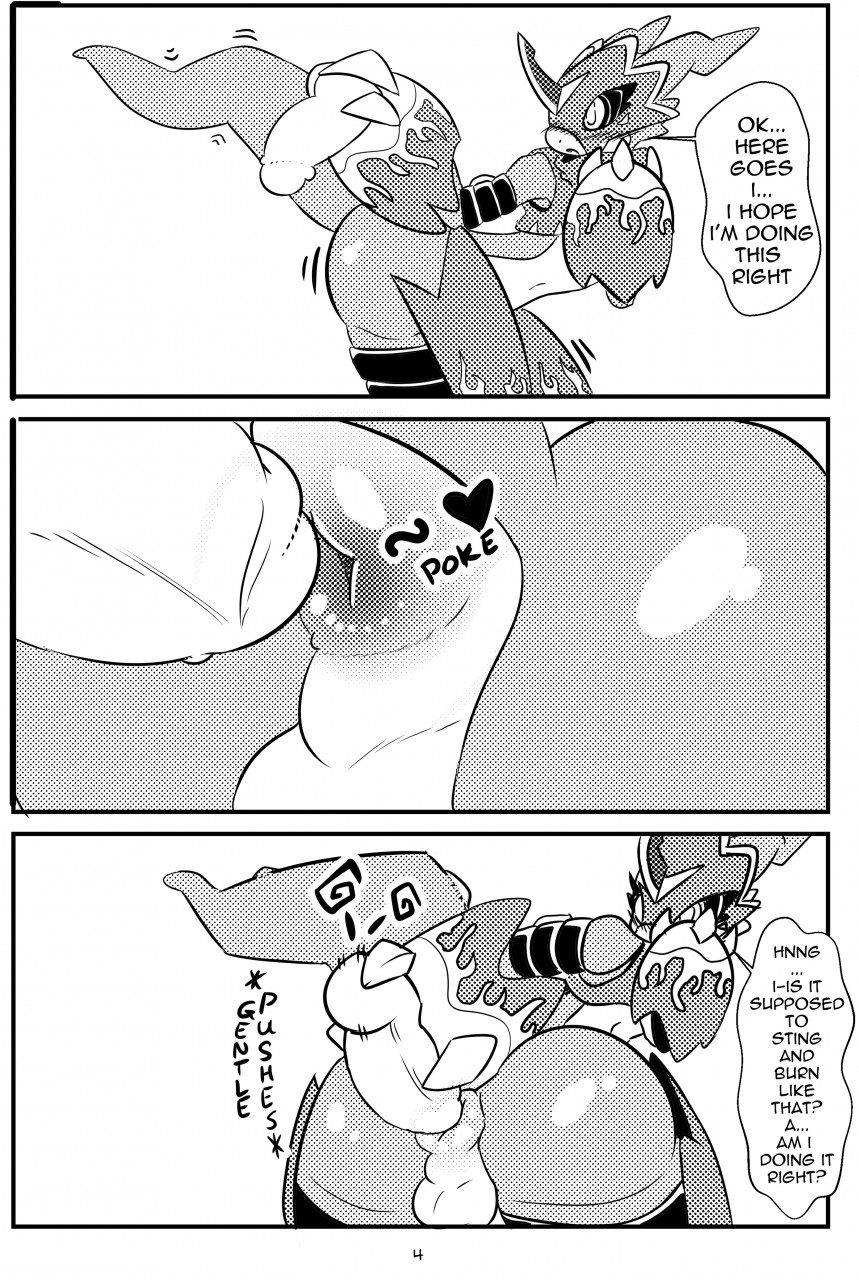 &lt;3 anal anal_masturbation anal_penetration anus armor belt blush comic digimon digimon_(species) dildo doujinshi flamedramon hi_res male manga masturbation penetration screentones sex_toy straps white_crest