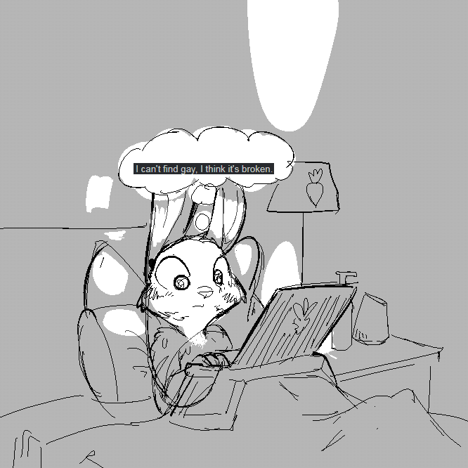 1:1 ambiguous_gender anthro bed bedding blanket computer disney ears_up english_text facial_markings furniture greyscale head_markings jack_savage lagomorph lamp laptop leporid mammal markings monochrome on_bed pillow rabbit reclining replytoanons solo text thought_bubble under_covers zootopia