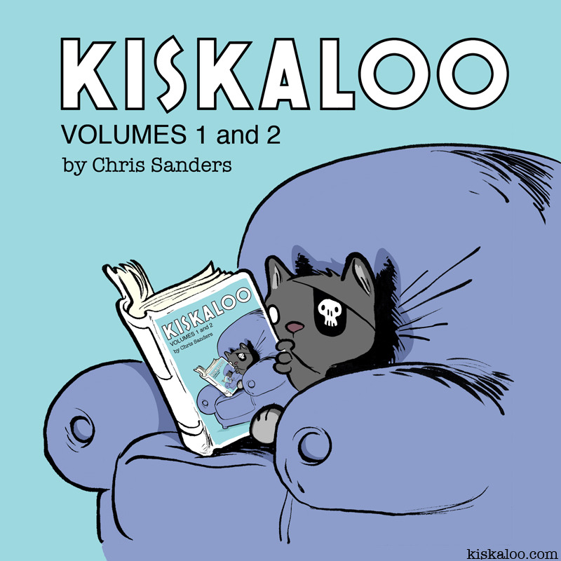 ambiguous_gender anthro blue_theme bone book breaking_the_fourth_wall chair chris_sanders colored domestic_cat eye_patch eyewear felid feline felis fur furniture grey_body grey_fur hindpaw kiskaloo mammal ogo_(kiskaloo) on_chair paws prick_ears reading reading_book sitting sitting_on_chair skull solo toony