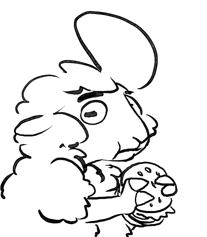 anthro black_and_white bovid briskby burger caprine disney eating food fur holding_object krystal_can't_enjoy_her_sandwich mammal meme monochrome pack_street reaction_image remmy_cormo sheep simple_background sketch solo white_background white_body white_fur white_wool wool_(fur) zootopia