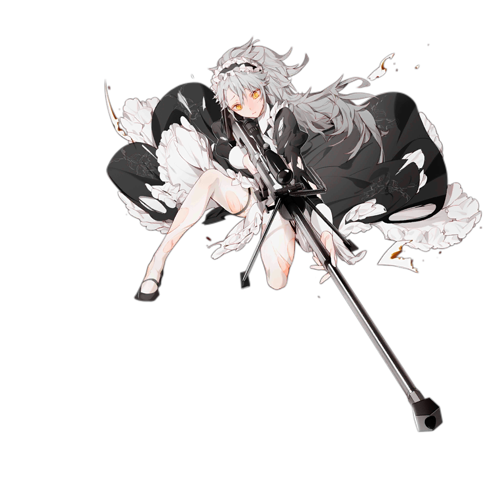 1girl ahoge aiming alternate_costume alternate_hairstyle anti-materiel_rifle apron badge bangs bipod black_ribbon blush breasts closed_mouth damaged dress enmaided frilled_apron frills frown full_body gepard_m1 gepard_m1_(girls_frontline) girls_frontline gun hair_between_eyes head_tilt holding holding_gun holding_weapon juliet_sleeves km2o4 lifted_by_self long_hair long_sleeves looking_away maid maid_headdress mary_janes medium_breasts messy_hair mid-stride neck_ribbon official_art one_knee pale_skin pantyhose paper ponytail puffy_sleeves ribbon rifle scope shoes sidelocks skirt skirt_lift sniper_rifle squatting thigh_strap torn_apron torn_clothes torn_dress torn_legwear transparent_background very_long_hair weapon white_legwear wind wind_lift