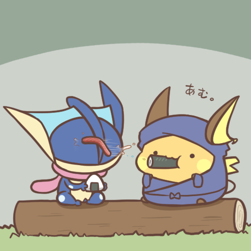 1:1 2019 food greninja low_res nintendo pok&eacute;mon pok&eacute;mon_(species) raichu rairai-no26-chu sushi video_games