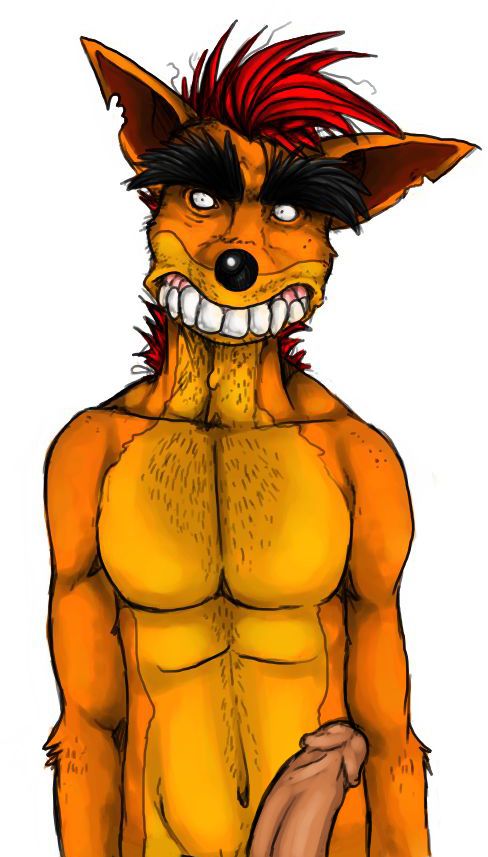 crash_bandicoot crash_bandicoot_(series) creepy fake_crash hairy male nightmare_fuel penis plain_background solo video_games white_background