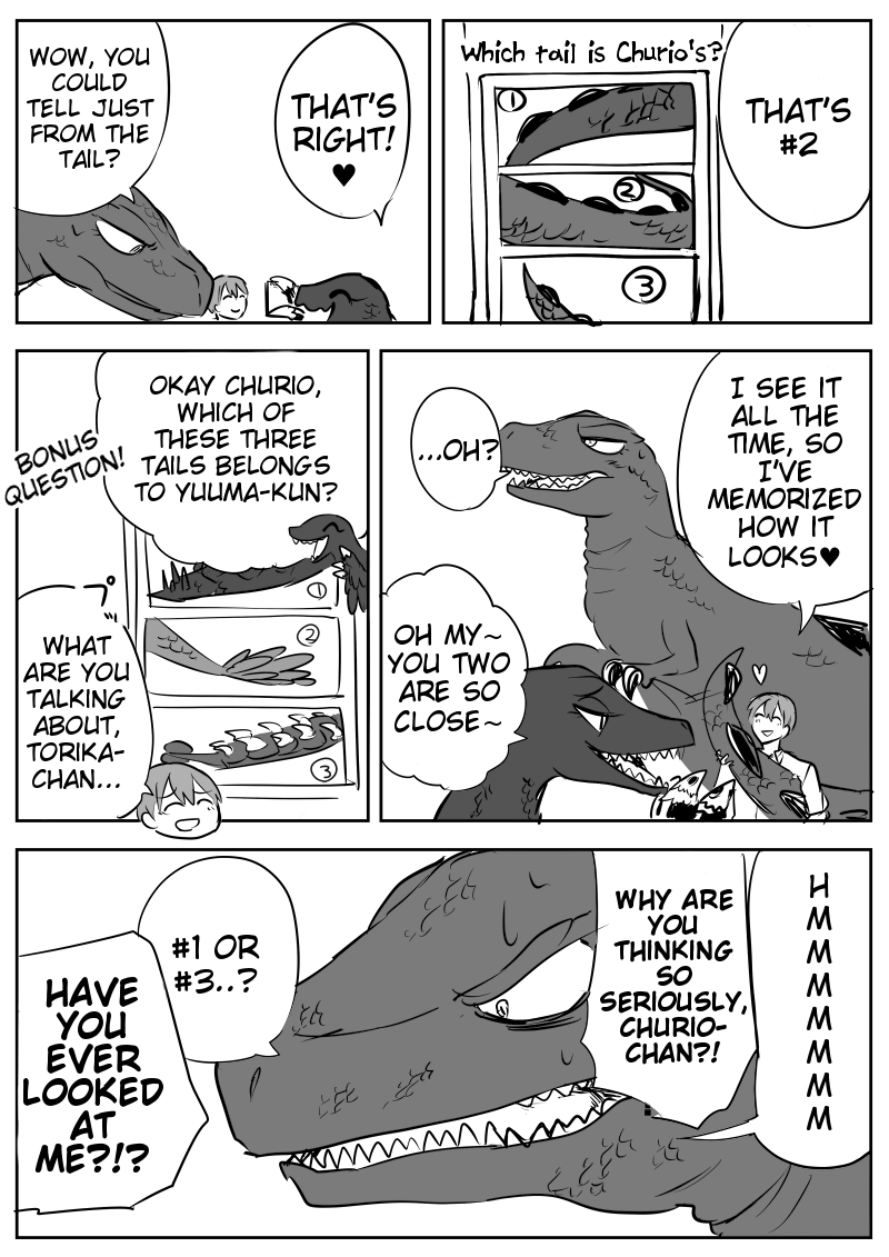 dinosaur dromaeosaurid english_text female human invalid_tag male mammal phone reptile sanzo scalie size_difference text theropod translated trex