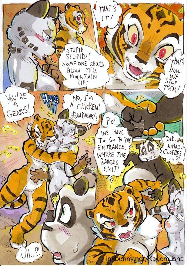 2014 anthro areola better_late_than_never big_breasts breasts comic daigaijin dialogue dreamworks english_text erect_nipples felid female fur giant_panda group hug kung_fu_panda leopard male mammal master_po_ping master_tigress multicolored_body multicolored_fur nipples nude painting_(artwork) pantherine pussy snow_leopard speech_bubble text tiger traditional_media_(artwork) ursid watercolor_(artwork)