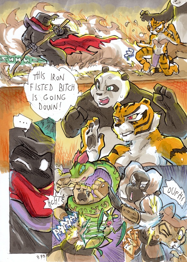 ... 2014 angry anthro arthropod better_late_than_never big_breasts breasts cleavage clothed clothing comic daigaijin dialogue dreamworks english_text felid female feral fight fur giant_panda golden_snub-nosed_monkey group haplorhine insect kung_fu_panda leopard male mammal mantis master_mantis master_monkey master_po_ping master_tigress master_viper melee_weapon monkey multicolored_body multicolored_fur old_world_monkey painting_(artwork) pantherine polearm primate reptile scalie snake snub-nosed_monkey speech_bubble staff su_wu text tiger traditional_media_(artwork) ursid wan_wu watercolor_(artwork) weapon wing_wu wu_sisters