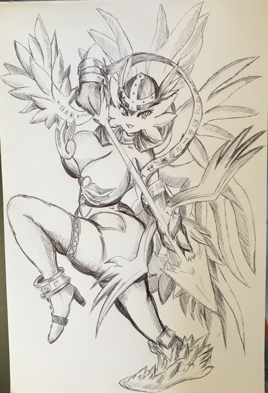 action_pose alternate_costume angel angewomon anthro armor armwear bare_shoulders belt bent_leg big_breasts big_butt bodysuit bone boots breastplate breasts butt chest_spike cleavage clothed clothing curvy_figure digimon digimon_(species) digimorph elbow_gloves feathered_wings feathers female footwear fusion gardevoir gloves greyscale hair handwear headgear helmet high_heels huge_breasts huge_butt humanoid long_hair monochrome multi_wing navel_cutout nintendo pikapika212 pok&eacute;mon pok&eacute;mon_(species) pok&eacute;morph pose ribbons shoes skinsuit small_waist smile solo spikes thick_thighs tight_clothing traditional_media_(artwork) video_games visor voluptuous wide_hips winged_humanoid wings zipper