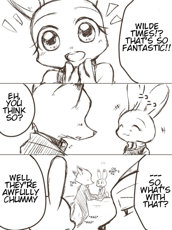 ! ? anthro black_and_white canid canine clothed clothing collar comic dialogue disney edit english_text eyes_closed fox fully_clothed group hard_translated judy_hopps kurojiji lagomorph leporid mammal monochrome nick_wilde open_mouth open_smile rabbit red_fox shock_collar smile speech_bubble square_crossover text translated zistopia zootopia
