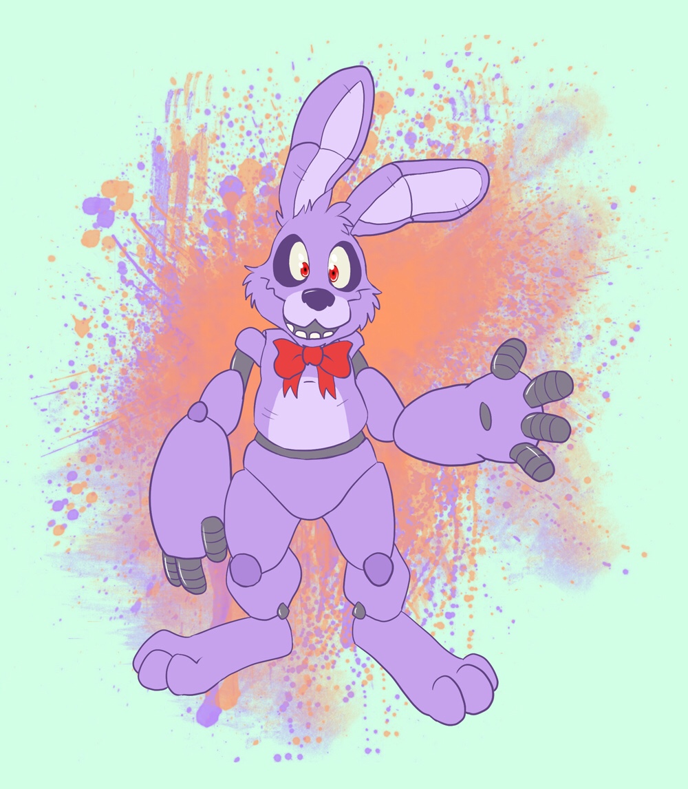 animatronic bonnie_(fnaf) celestial five_nights_at_freddy's lagomorph leporid machine male mammal rabbit robot video_games