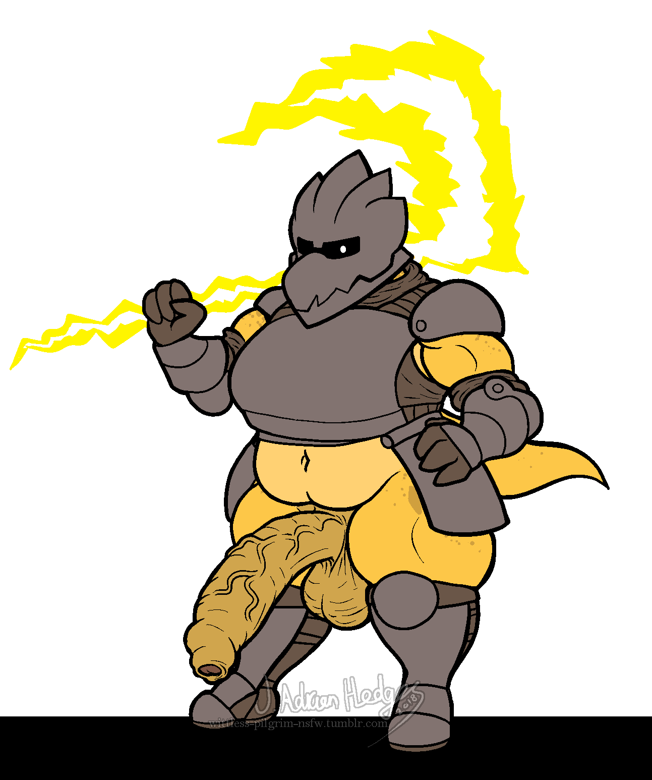 alphys alternate_universe anthro armor balls belly big_balls big_penis bottomless breastplate clothed clothing darkened_genitalia gauntlets genitals gloves glowing_pupils greaves gynomorph handwear headgear helmet hi_res huge_balls huge_penis hyper hyper_genitalia hyper_penis intersex magic_weapon melee_weapon musclegut muscular muscular_gynomorph muscular_intersex navel overweight overweight_gynomorph overweight_intersex partially_clothed penis plate_armor polearm reptile scales scalie scythe solo thick_tail thick_thighs uncut underswap undertale vein veiny_penis video_games weapon wide_hips wittless-pilgrim yellow_body yellow_scales