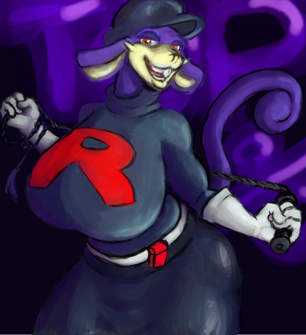 anthro anthrofied big_breasts breasts clothed clothing female fully_clothed grunt_(pok&eacute;mon) mammal nintendo pok&eacute;mon pok&eacute;mon_(species) pok&eacute;morph rattata redhandofdeath rocket_grunt rodent solo team_rocket video_games