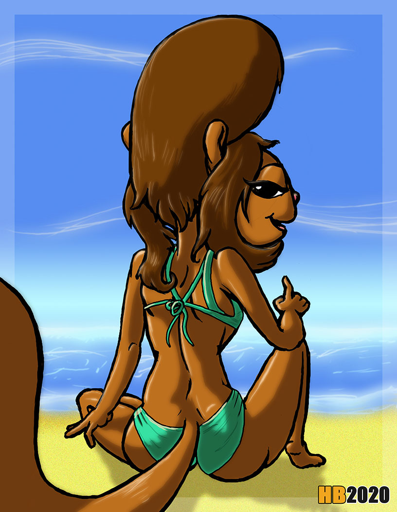 beach clothing female hanna-barbera hentai_boy mammal penny penny_squirrel rodent sciurid seaside secret_squirrel secret_squirrel_show swimwear