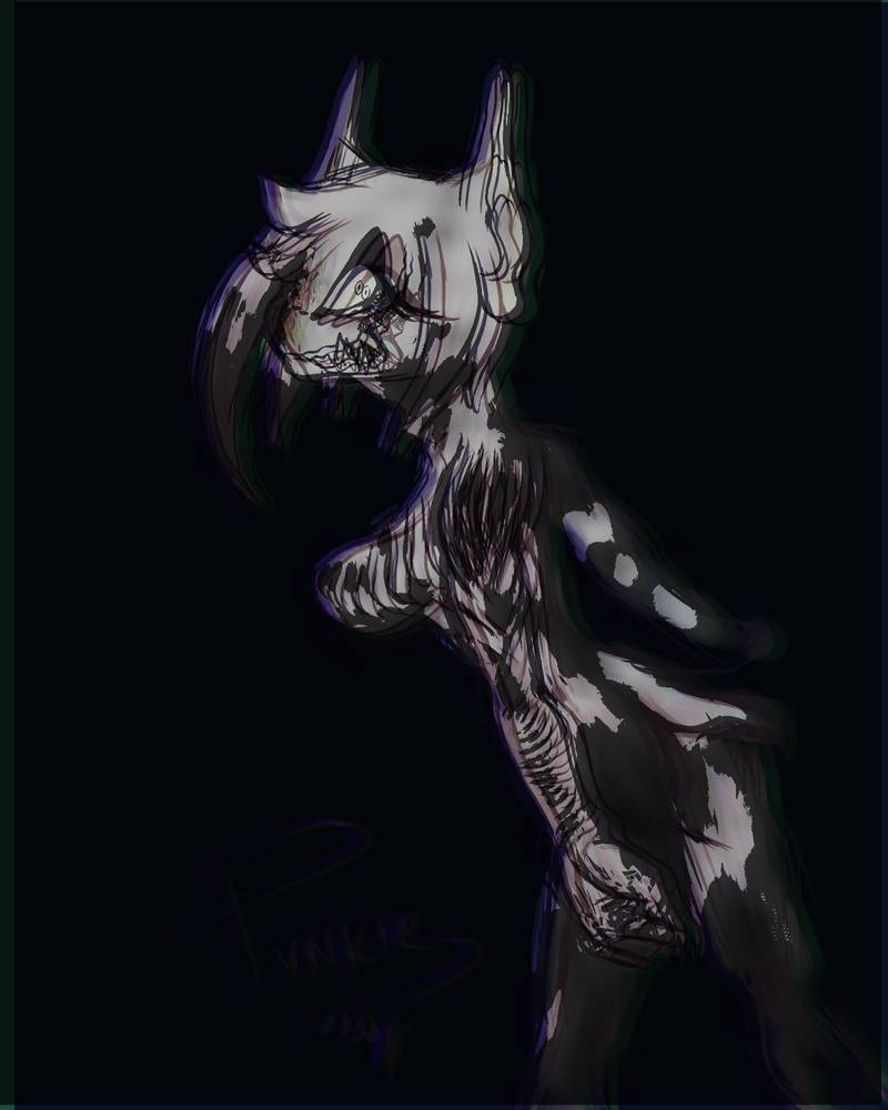 2019 4:5 aberration anthro bat_ears big_breasts body_horror breasts chromatic_aberration digital_media_(artwork) echidna female glitch humanoid hybrid lilith_(projekt_eclipse) looking_at_viewer mammal monotreme monster nude seapvnk solo unknown_species where_is_your_god_now why