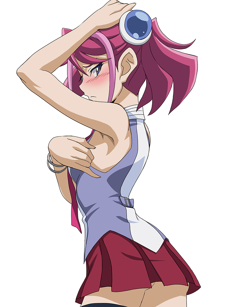 1girl armpits hiiragi_yuzu makino_tomoyasu no_panties sleeveless solo yuu-gi-ou yuu-gi-ou_arc-v