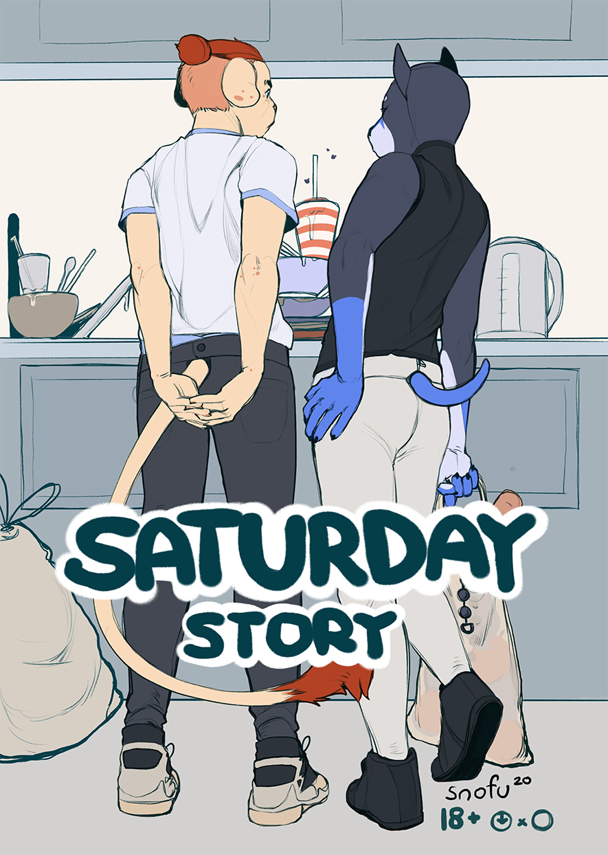 andromorph canid canine clothing comic cover cover_page felid feline footwear hero_(character) hi_res intersex male male/male mammal shoes snofu snofu_(character)