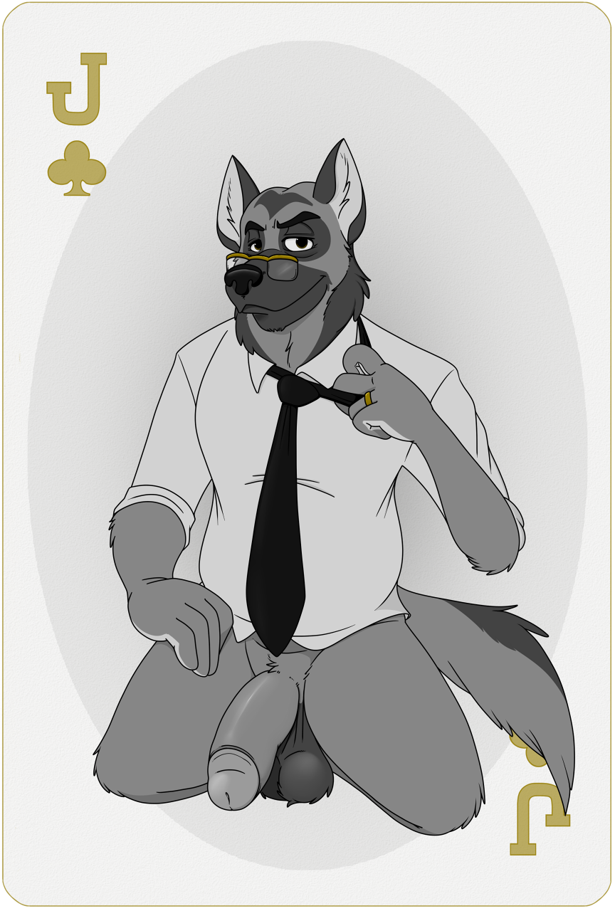 anthro balls big_penis blacksad canid canine canis chief_smirnov clothed clothing dad_bod domestic_dog eyewear flaccid fur genitals german_shepherd glasses half-closed_eyes herding_dog hi_res humanoid_genitalia humanoid_penis looking_at_viewer male mammal narrowed_eyes necktie neenya pastoral_dog penis saggy_balls shirt simple_background smile solo topwear