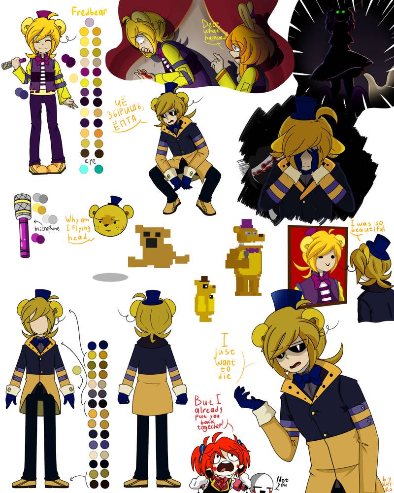 4:5 anime axelocraft1500_(artist) circus_baby_(fnaf) crying_child_(fnaf) english_text five_nights_at_freddy's five_nights_at_freddy's_4 fredbear_(fnaf) freddy_fazbear's_pizzeria_simulator golden_freddy_(fnaf) group human kizy_ko male mammal puppet_(fnaf) reference_image russian_text scrap_baby_(fnaf) sister_location spring_bonnie_(fnaf) text video_games