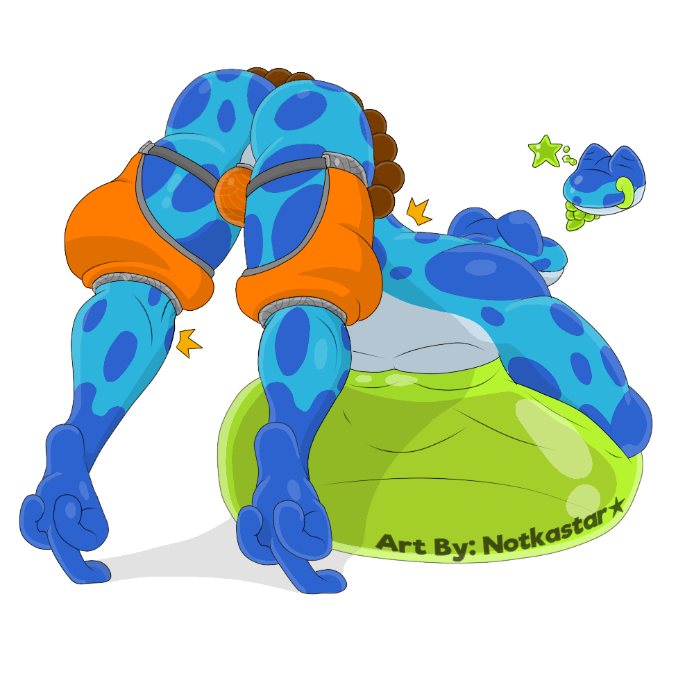 1:1 alpha_channel amphibian anthro beads bubble bulge chaps clothing english_text feet frog male mammal notkastar poison_dart_frog pouch_(disambiguation) ranno rivals_of_aether signature simple_background smile solo stretching text tongue underwear video_games