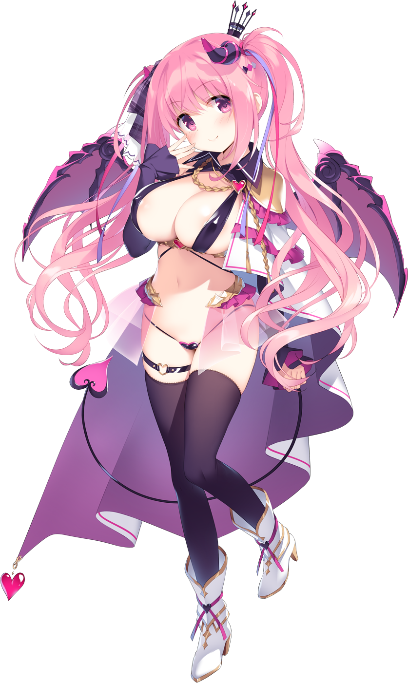 1girl anneliese full_body highres kimagure_temptation kimishima_ao long_hair official_art pink_hair solo transparent_background