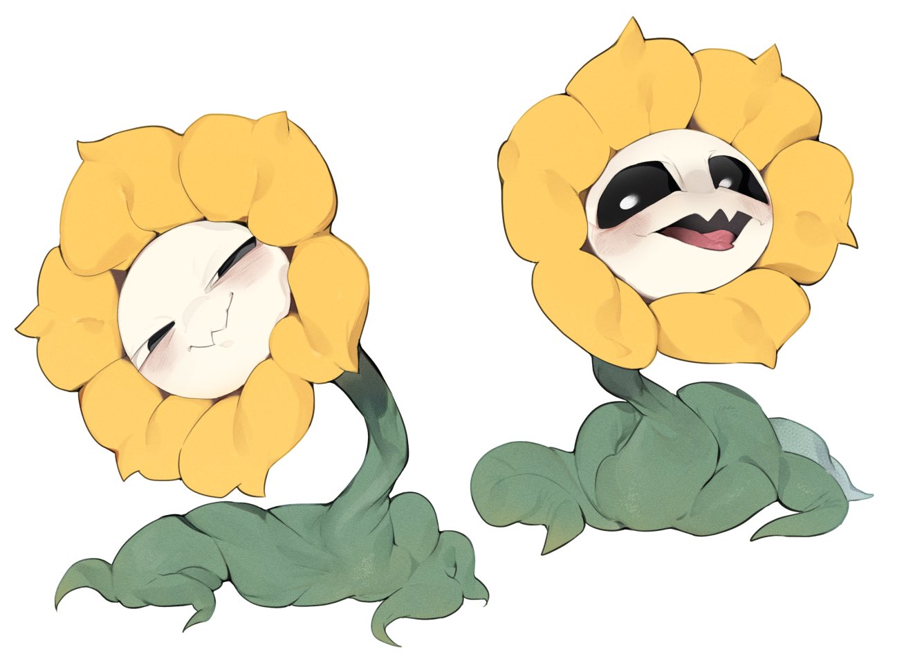 9999gpera ambiguous_gender black_sclera elemental_creature flora_fauna flower flowey_the_flower living_flower multiple_poses not_furry plant pose solo undertale video_games