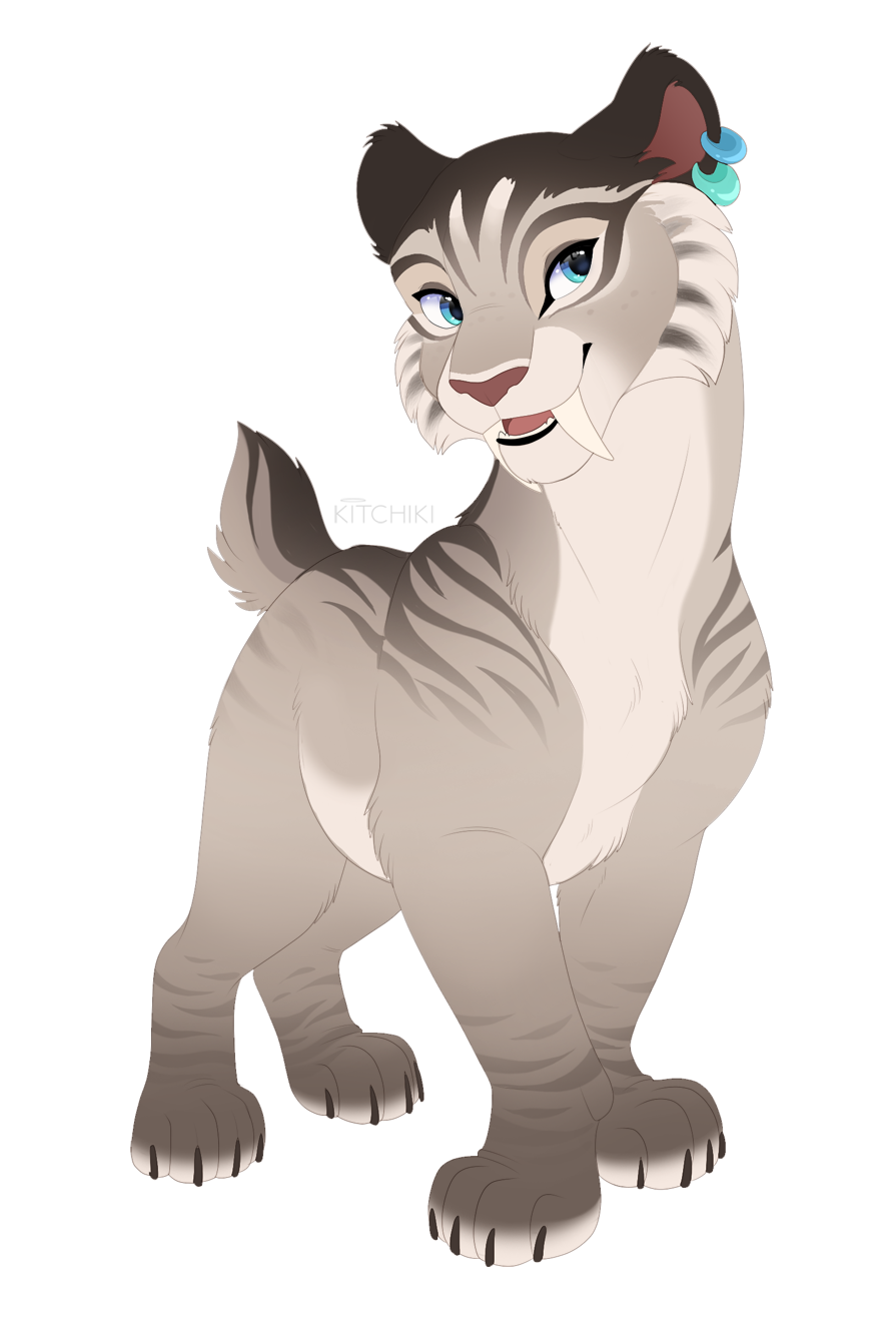 2020 4_toes alpha_channel black_lips blue_eyes digital_media_(artwork) felid female feral hi_res kitchiki lips machairodontine mammal open_mouth paws simple_background solo teeth toes tongue transparent_background