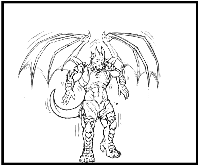 anthro black_and_white dragon growth lethias macro male minnigan monochrome muscle_growth muscular muscular_male scales solo wings