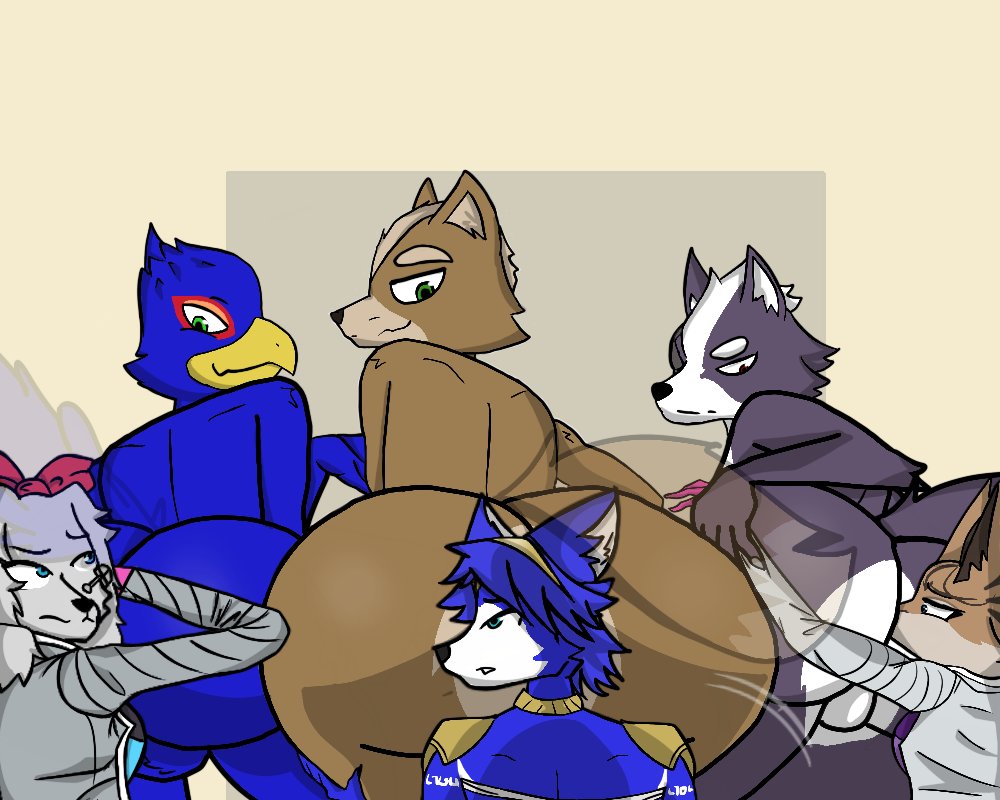 5:4 anthro ass_to_face avian balls big_butt bird butt canid canine canis clothed clothed/nude clothed_female_nude_male clothing dominant dominant_male falco_lombardi fay_spaniel felid feline female forced fox fox_mccloud genitals group kid_yoongi krystal lynx male male/female mammal miyu_lynx nintendo nose_to_anus nude star_fox submissive submissive_female trio wolf wolf_o'donnell
