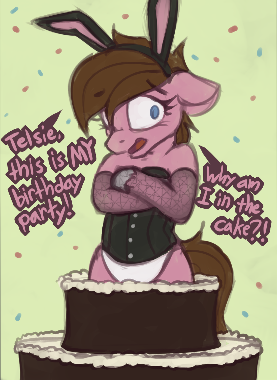 cake dusty_tomes equid equine feral food hi_res horse male mammal marsminer my_little_pony pony solo stripper
