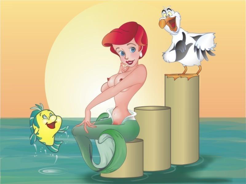ariel disney flounder scuttle the_little_mermaid