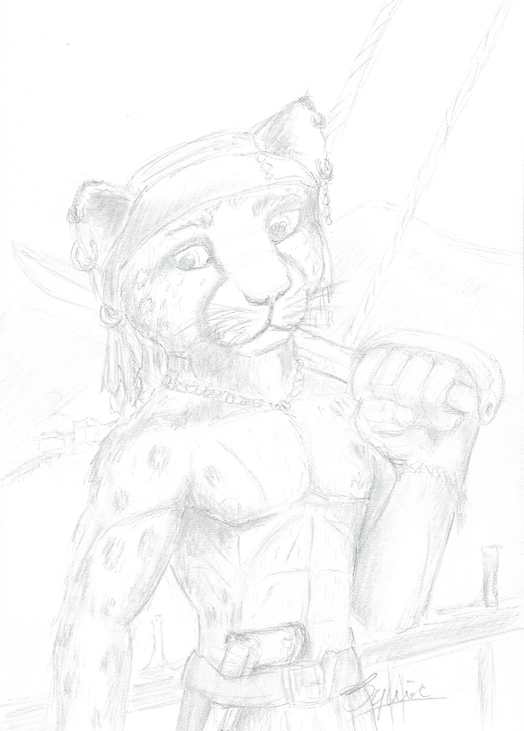 butt domestic_cat drawing felid feline felis mammal pencil_(disambiguation) pirate sketch