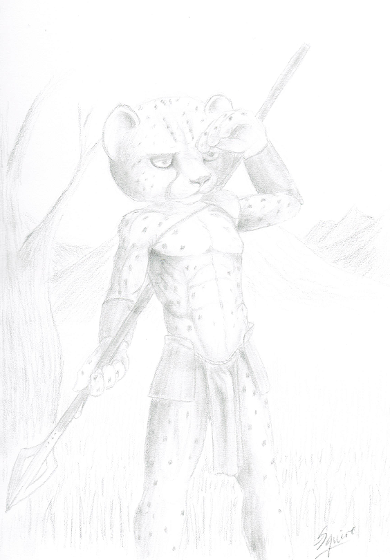 domestic_cat drawing felid feline felis mammal melee_weapon pencil_(disambiguation) polearm savana sketch spear weapon