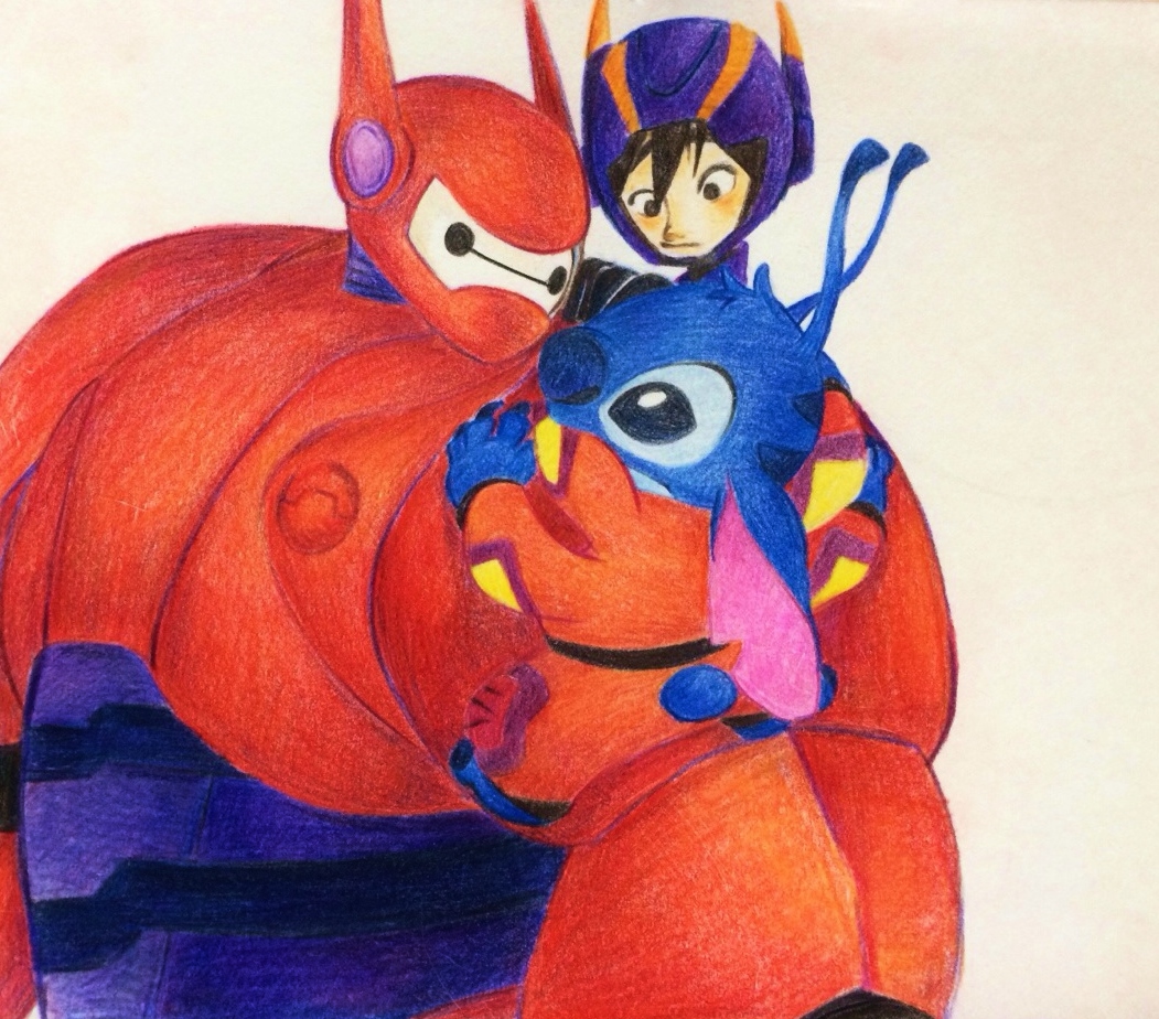 alien antennae_(anatomy) armor baymax big_hero_6 blue_body blue_claws blue_eyes blue_fur blue_nose claws clothed clothing crossover dipstick_antennae disney ears_down experiment_(lilo_and_stitch) fur group head_markings head_tuft hiro_hamada human lilo_and_stitch looking_at_another machine mammal markings multicolored_antennae mxst16344 notched_ear occipital_markings pivoted_ears red_clothing robot small_tail spacesuit stitch_(lilo_and_stitch) tuft
