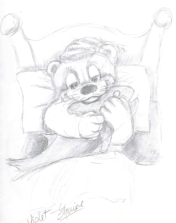 bed drawing furniture invalid_color lutrine mammal mustelid pencil_(disambiguation) plushie sketch