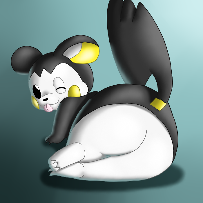 1:1 black_body black_fur black_nose butt ears_down emolga fur looking_back lying nintendo one_eye_closed pivoted_ears pok&eacute;mon pok&eacute;mon_(species) toes tongue tongue_out video_games wafflefox white_body white_fur white_inner_ear wink yellow_body yellow_fur yellow_inner_ear