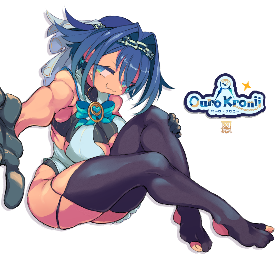 1girl :3 bare_arms bare_shoulders black_gloves black_hair black_shirt black_skirt black_thighhighs blue_bow blue_bowtie blue_eyes bow bowtie breasts brooch chain_headband character_name cleavage_cutout clothing_cutout commentary crop_top cropped_shirt curvy english_commentary food food_on_face frilled_skirt frills gloves hair_flaps hair_intakes half-skirt headband heart heart-shaped_gem heart_brooch hololive hololive_english jewelry large_breasts logo looking_at_viewer microskirt no_shoes offering_hand ouro_kronii ouro_kronii_(1st_costume) outstretched_arm partially_toeless_legwear pinstripe_pattern pinstripe_shirt pinstripe_skirt reaching reaching_towards_viewer sailor_collar shirt short_hair simple_background skindentation skirt sleeveless sleeveless_shirt smug starmilk thick_thighs thighhighs thighs transparent_background variant_set virtual_youtuber white_sailor_collar white_shirt white_veil