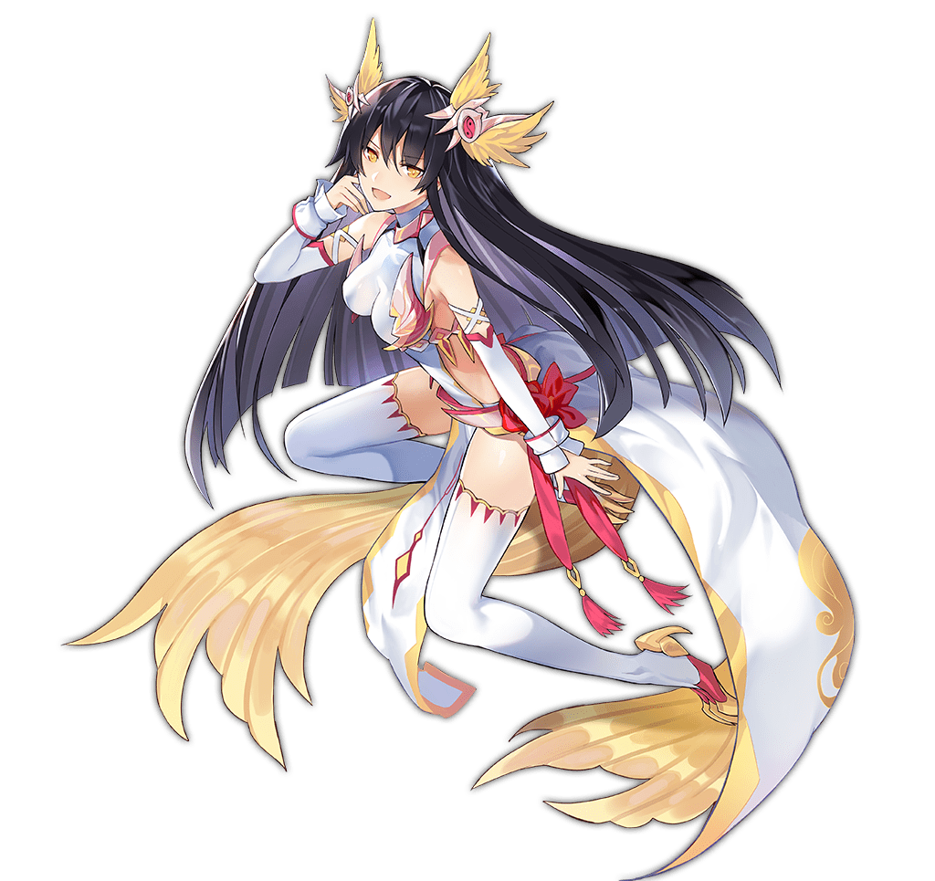 1girl :d ark_order artist_request bare_shoulders black_hair bow breasts claw_(weapon) detached_sleeves dress full_body hair_ornament head_wings large_breasts long_hair long_sleeves looking_at_viewer official_art pelvic_curtain red_bow scroll shoes side_slit sideboob sidelocks sleeve_cuffs smile solo tachi-e thighhighs transparent_background v-shaped_eyebrows very_long_hair waist_bow weapon white_dress white_thighhighs wings xuannu_(ark_order) yellow_eyes yin_yang