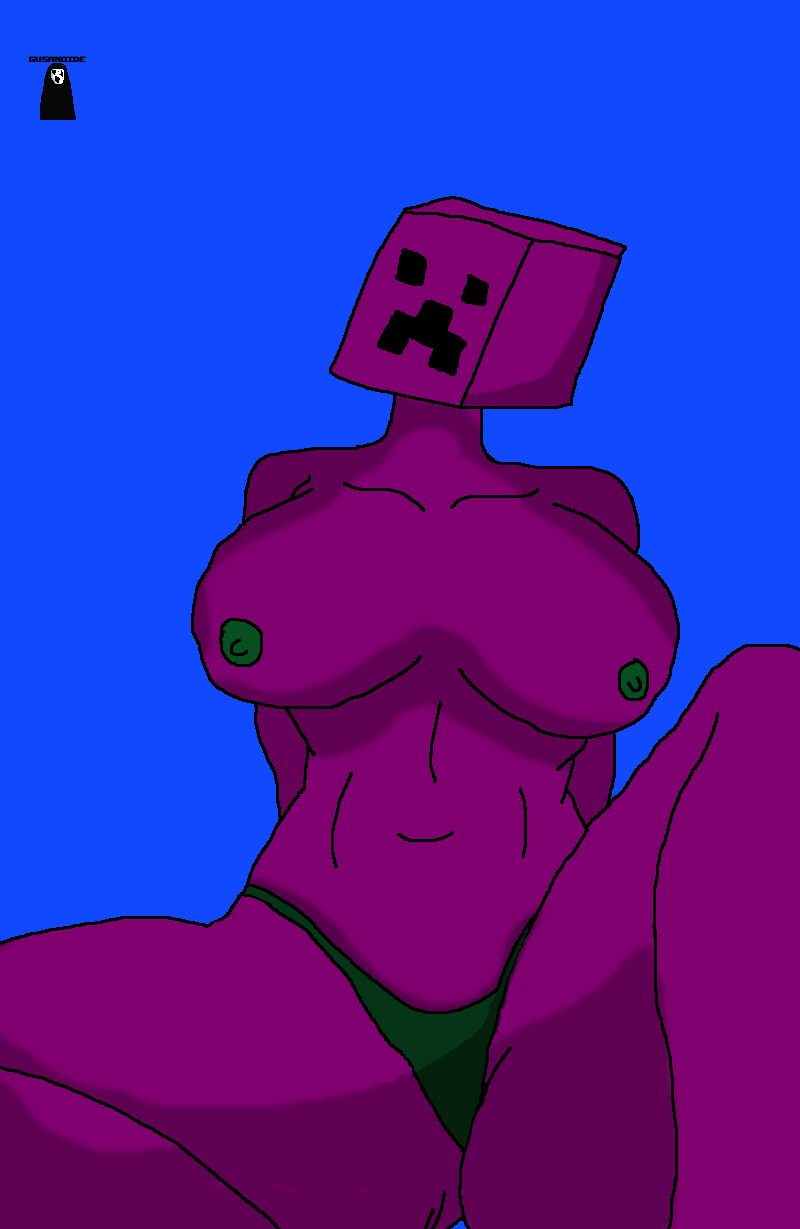 creeper elgusanoide female hi_res humanoid minecraft purple_body purple_skin solo video_games