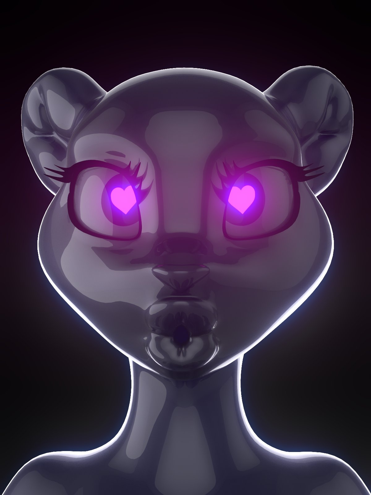 &lt;3 &lt;3_eyes 3:4 android felid female glowing glowing_eyes hi_res machine mammal pantherine robot rubber solo voxell